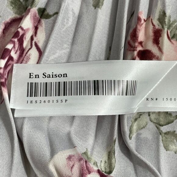 NWT En Saison Gray Floral Print Accordion Pleated Maxi Skirt Plus Size 3X - Picture 5 of 6